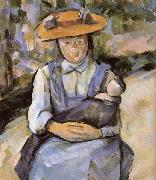 Paul Cezanne Fillette a la poupee oil painting